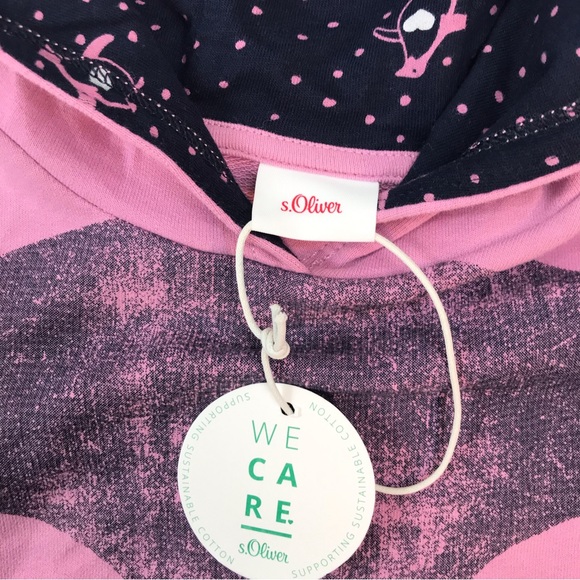 Little Girls Pink Hoodie. Oliver We care supporting sustainable Cotton Size: 2 - Picture 11 of 12